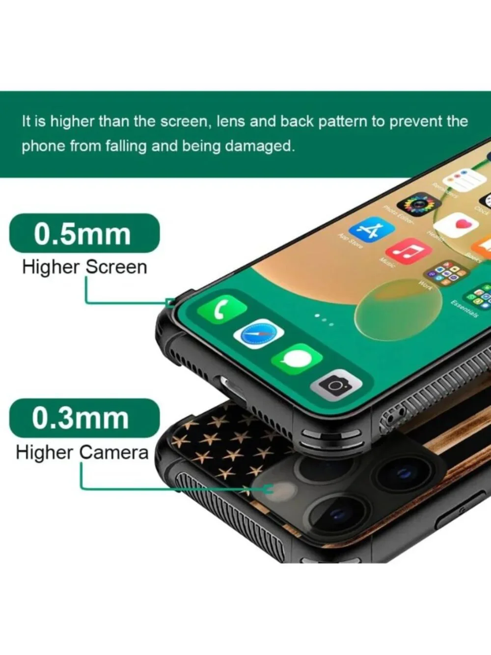 DAIZAG iPhone 14 Pro Shockproof Lions Not Sheep Woodgrain Case NEW